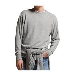 NEW ASHER elio brushed fine sweater tee in heather grey